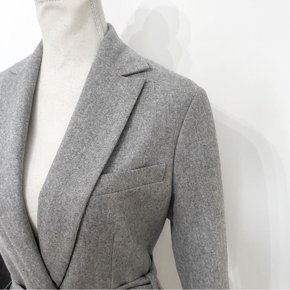NWOT HARMONY PARIS GREY 100% WOOL BELTED SINGLE BUTTON CLOSURE BLAZER - Picture 5 of 14